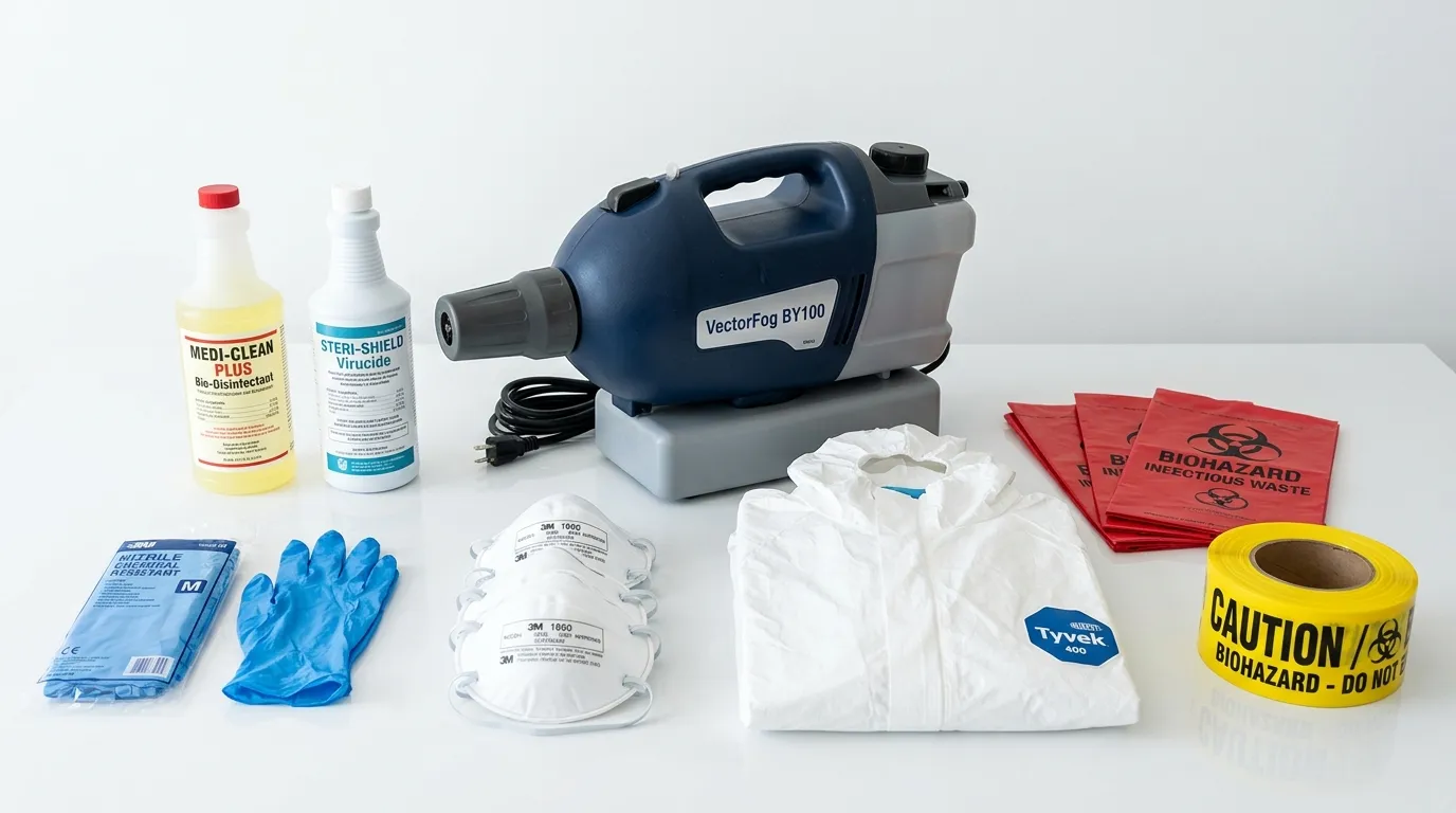 Professional biohazard remediation crew working in Trinity